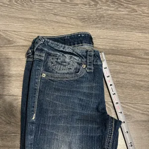 Royal Blue Womens Jeans 26x31 Low Rise Bootcut‎ Medium Wash Y2K Contrast Stitch thumbnail 6