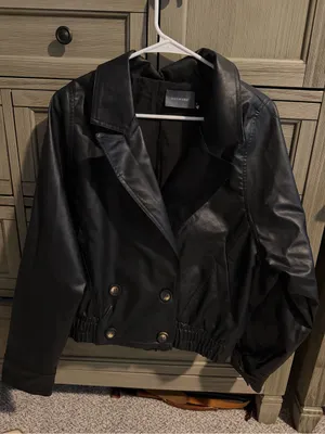 Hudson Gray Hudson Bay Black Faux Leather Double-Breasted Jacket thumbnail 1