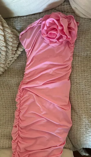 Edikted Pink flower maxi dress thumbnail 1