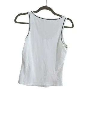Women's Theory White & Black Scoop Neck Pima Cotton Tank Top Size S thumbnail 3