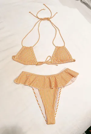 Striped Bikini Set Orange thumbnail 6