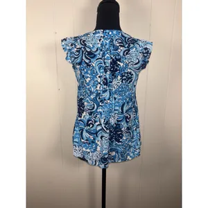 Lilly Pulitzer Joan‎ Top Resort White Blue Mermazing - XXS thumbnail 2
