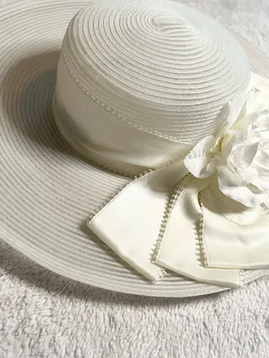 American Vintage Vintage Ivory White Wide Brim Floral Fascinator Derby Hat Wedding Church Bride thumbnail 8