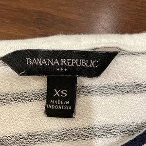 Banana Republic White Black Striped Top thumbnail 2