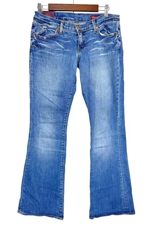 Blue 2 Jeans Women's Bootcut Distressed Medium Wash Blue Western Boho Size‎ 30 thumbnail 1