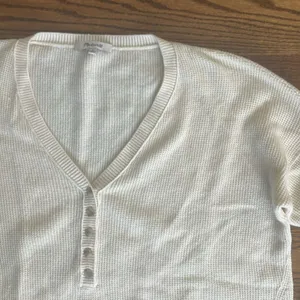 Madewell Asherton Waffle Knit Thin V-Neck Henley Sweater Size Small thumbnail 6
