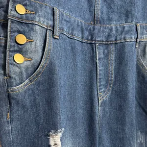 Relaxed Dark Blue Denim Overalls for Women thumbnail 11
