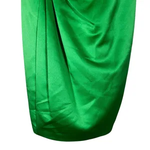 Davids Bridal F15103 Matte Satin Cocktail Dress Green Formal Pleated Size 10 thumbnail 3