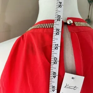 NWT‎ Kivenst Red Rhinestone Halter Maxi Dress Formal Evening M thumbnail 6