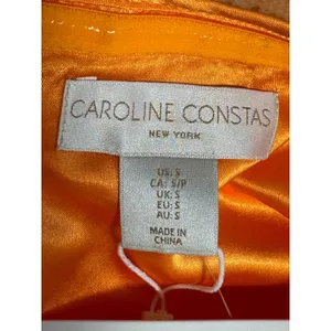 NWT Caroline Constas‎ Orange Sequin Halter Midi Dress Size S thumbnail 6