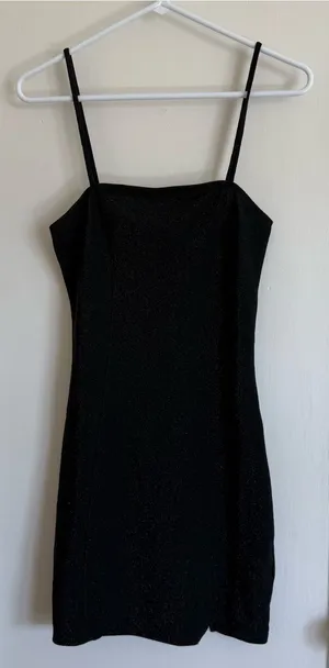H&M Black Mini Slip Dress thumbnail 1