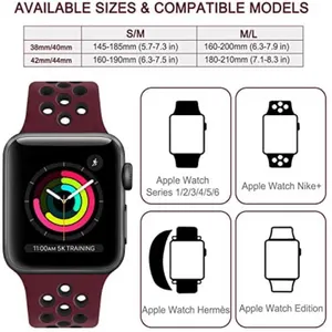 Silicone Sports Bands Replacement Compatible with Apple Watch 38mm/40mm M/L thumbnail 5