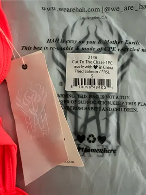 WE ARE HAH x Free people Cut To The Chase One Piece Swim Fried Salmon Small NWT thumbnail 4