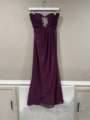 Morilee Strapless Plum Evening Gown Purple Size 2 thumbnail 2