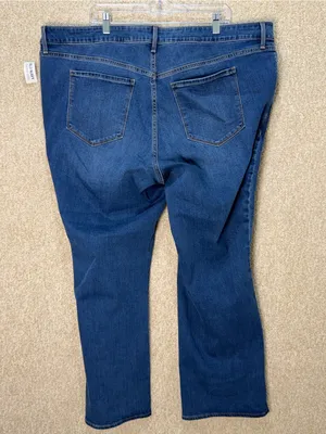 NWT Old Navy mid rise kicker boot cut denim jeans‎ plus size 24 cotton blend thumbnail 2