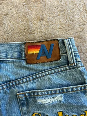 Aviator Nation Stoked Jean Denim Shorts Size 24 thumbnail 6