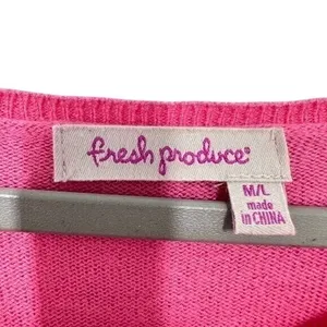 Fresh Produce Pink Cashmere Sweater Relaxed‎ Fit Dolman Sleeve Casual Cozy thumbnail 5