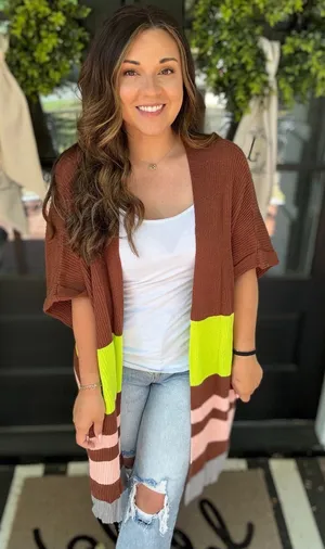 Umgee Lime Twist Open Front Oversized Cardigan Green Large NWT IN PACKAGE thumbnail 1