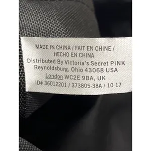 PINK Victoria's Secret Cinch Drawstring Large Back Pack Black/Silver NWOT thumbnail 10