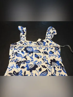 Loft NWT Blue and White Floral Maxi Dress - Women size 14 thumbnail 8