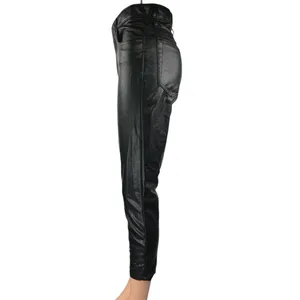 Abercrombie & Fitch Black Vegan Faux Leather Skinny High Rise Trousers Pants 4 thumbnail 2