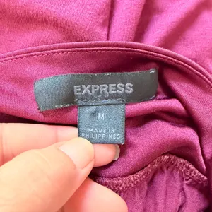 Express Camisole Medium Burgundy Sequin Empire Waist Babydoll Tank Top thumbnail 7