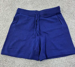 Meticulous Knitwear Womens Med Blue Knit Lounge Shorts Drawstring Waist‎ Casual thumbnail 1