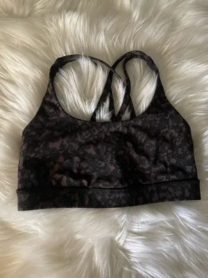 Lululemon Energy Bra Medium Support Wild Thing Camo Brown  thumbnail 8