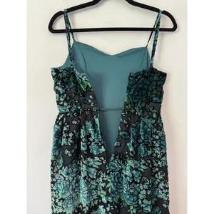 NWOT Lulus Green Black Minka Floral Burnout Velvet Maxi Dress Sweetheart Size XS thumbnail 7
