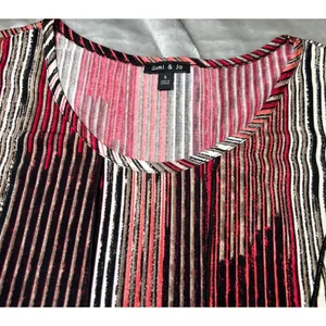 Sami & Jo Womens Size Small Dress Abstract Vertical Stripe Knee Length‎ Stretch thumbnail 6