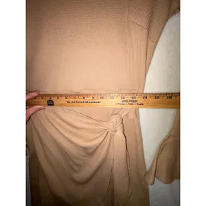 Hello Molly You for Me Beige Waffle Knit‎ Wrap Mini Dress Bell Sleeve US 6/M NEW thumbnail 11