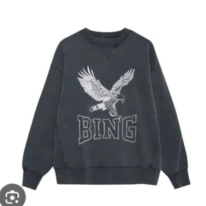 Anine Bing Retro Alto Eagle Graphic Organic Cotton Sweatshirt Washed Gray Black thumbnail 3
