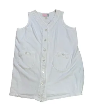 90s vintage Moon Dance White Button Front Terry Cloth Swim Cover Up Dress Large thumbnail 1