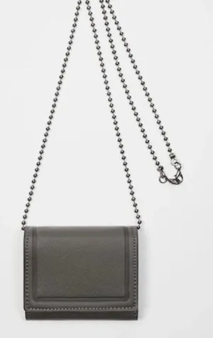 Zara TWO IN ONE FLAP POCKETBOOK/wallet/purse Dark Gray(New with Tag thumbnail 1