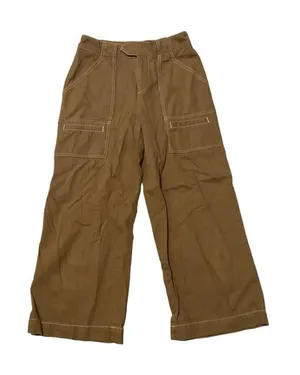 Anthropologie Porter Spicy Mustard Brown Wide Leg Cropped Utility Pants 2 thumbnail 1
