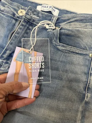 Wax Jean Light Blue Denim Cuffed Shorts thumbnail 3