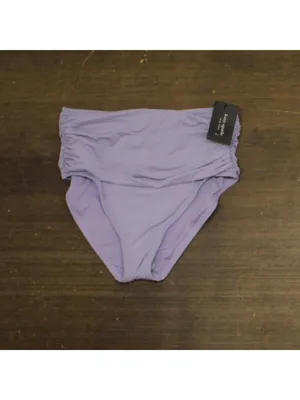 NWT Kate Spade Swim High Waist Shirred Bikini Bottom Frosted Violet Purple M thumbnail 2