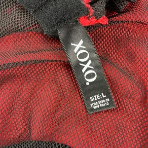 LG XOXO red black cheetah print corset bustier thumbnail 6