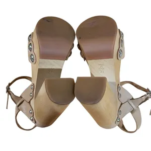 Jeffrey Campbell Platform High Heel Sandals Leather Beige Size 38 Italian thumbnail 6