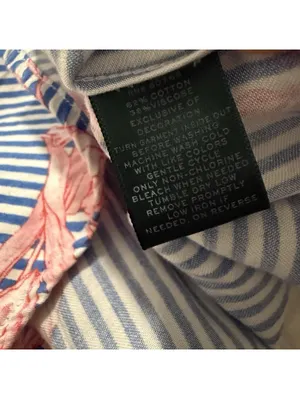 Lauren Ralph Lauren Floral & Stripe Blue Pajama Sleep Shirt Button Up M Medium thumbnail 7