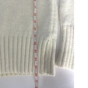 Zara Women Ivory Textured Knit Turtleneck Sweater M Shoulder Buttons Ribbed Hem thumbnail 9