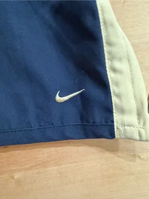 Nike Navy Track Pants with Cream Color Side Stripe thumbnail 4