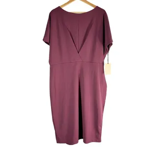Halogen Cutout Sheath Knee Length Business Casual Dress Size XXL Burgundy thumbnail 2
