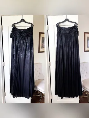 Retrofête Zoa Metallic Pleated‎ Strapless Gown Black XXL NWT thumbnail 2