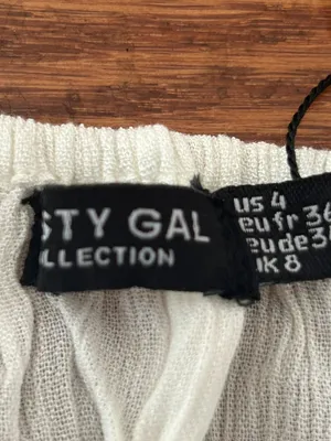 NWT Nasty Gal Crinkle Fringe Hem Bralette Size Crop Top Size Small Size 4 Cream thumbnail 5