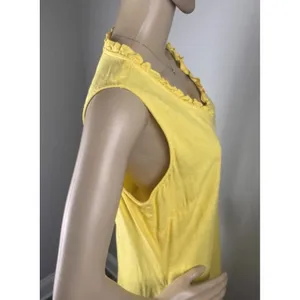 Briggs Yellow Linen Blend Pocket Dress Sz‎ M V-Neck Sleeveless Casual Above Knee thumbnail 7