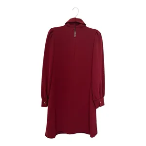 Alex Marie Womens Burgundy Funnel Neck Puff Sleeve Shift Dress 6 thumbnail 5