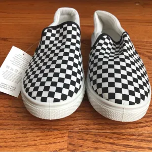 Josini Slip-on Vans Inspired Canvas Sneakers Black White Women’s Size 7 NWT thumbnail 7