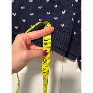 Free People Navy Blue Cropped Sweater with White Dots XS thumbnail 6
