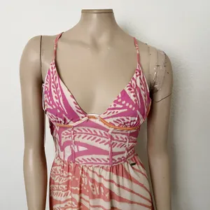 [Maaji] Pink Orange Ombre Tropical Foliage Corset Bust Mini Dress NWT Sz Large L thumbnail 4